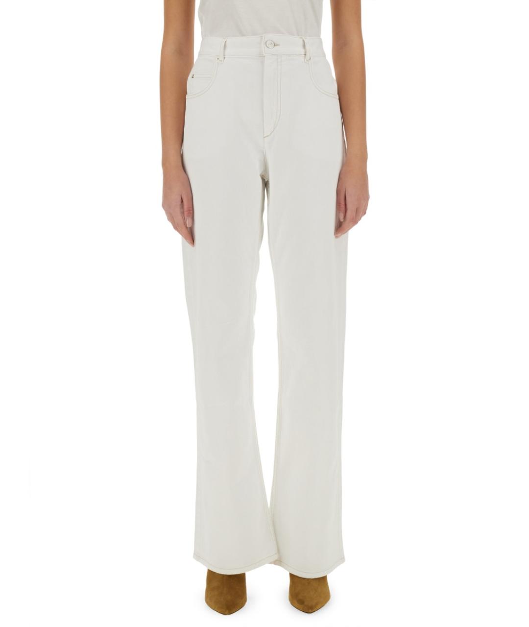 ISABEL MARANT Белые хлопковые прямые джинсы, фото 4