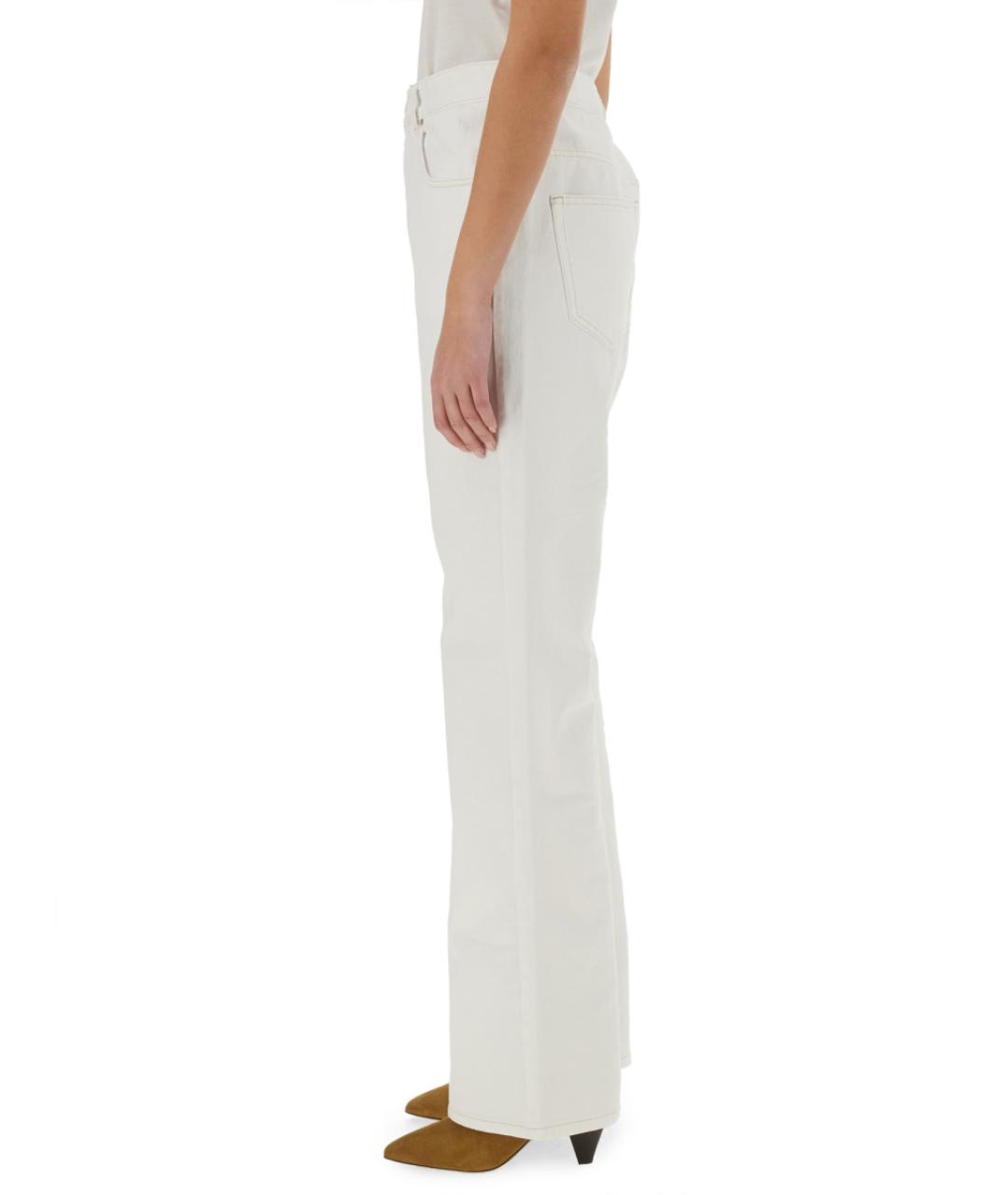 ISABEL MARANT Белые хлопковые прямые джинсы, фото 3