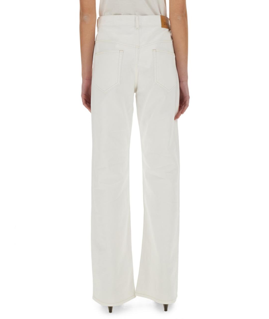 ISABEL MARANT Белые хлопковые прямые джинсы, фото 2