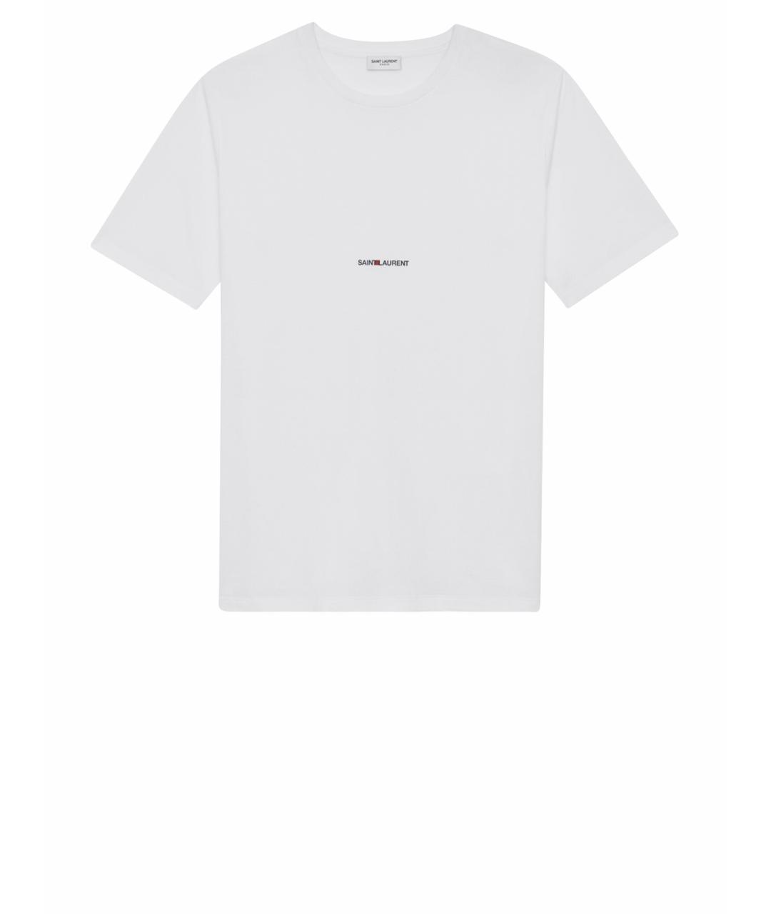 SAINT LAURENT Белая хлопковая футболка, фото 1