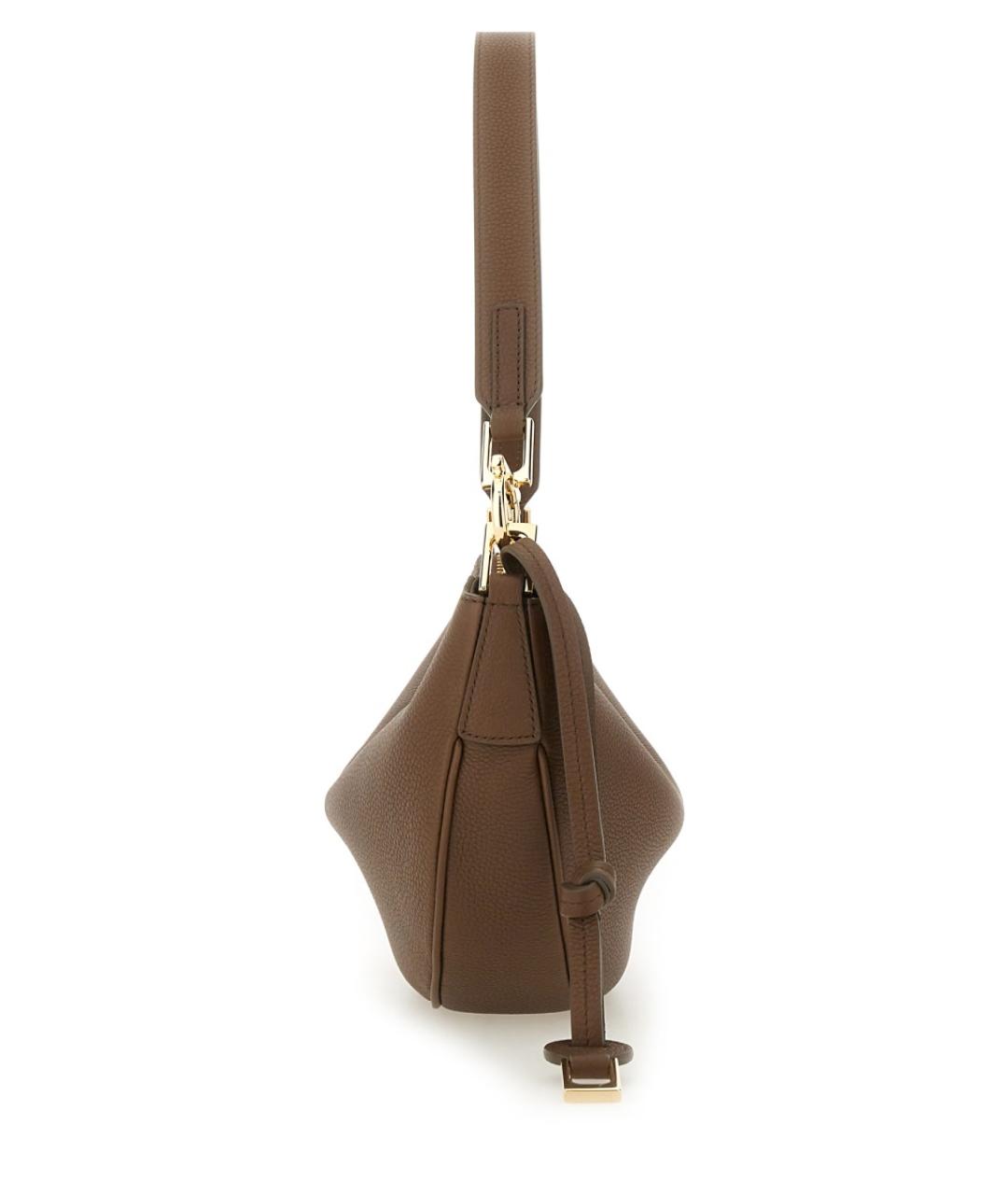 FERRAGAMO Коричневая кожаная сумка через плечо, фото 4