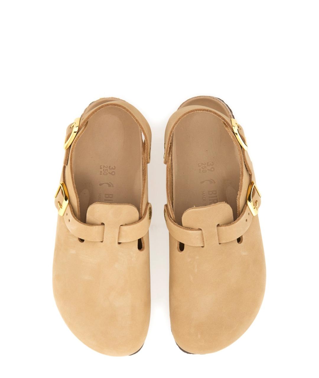 BIRKENSTOCK Бежевые кожаные сандалии, фото 6