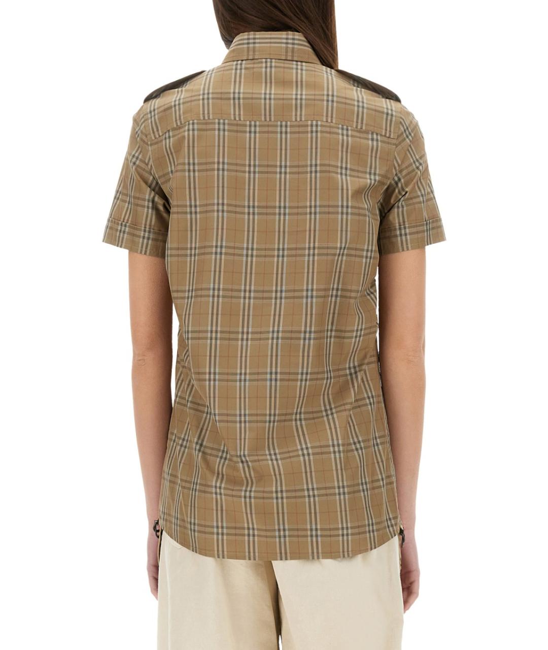 BURBERRY Коричневая хлопковая рубашка, фото 4