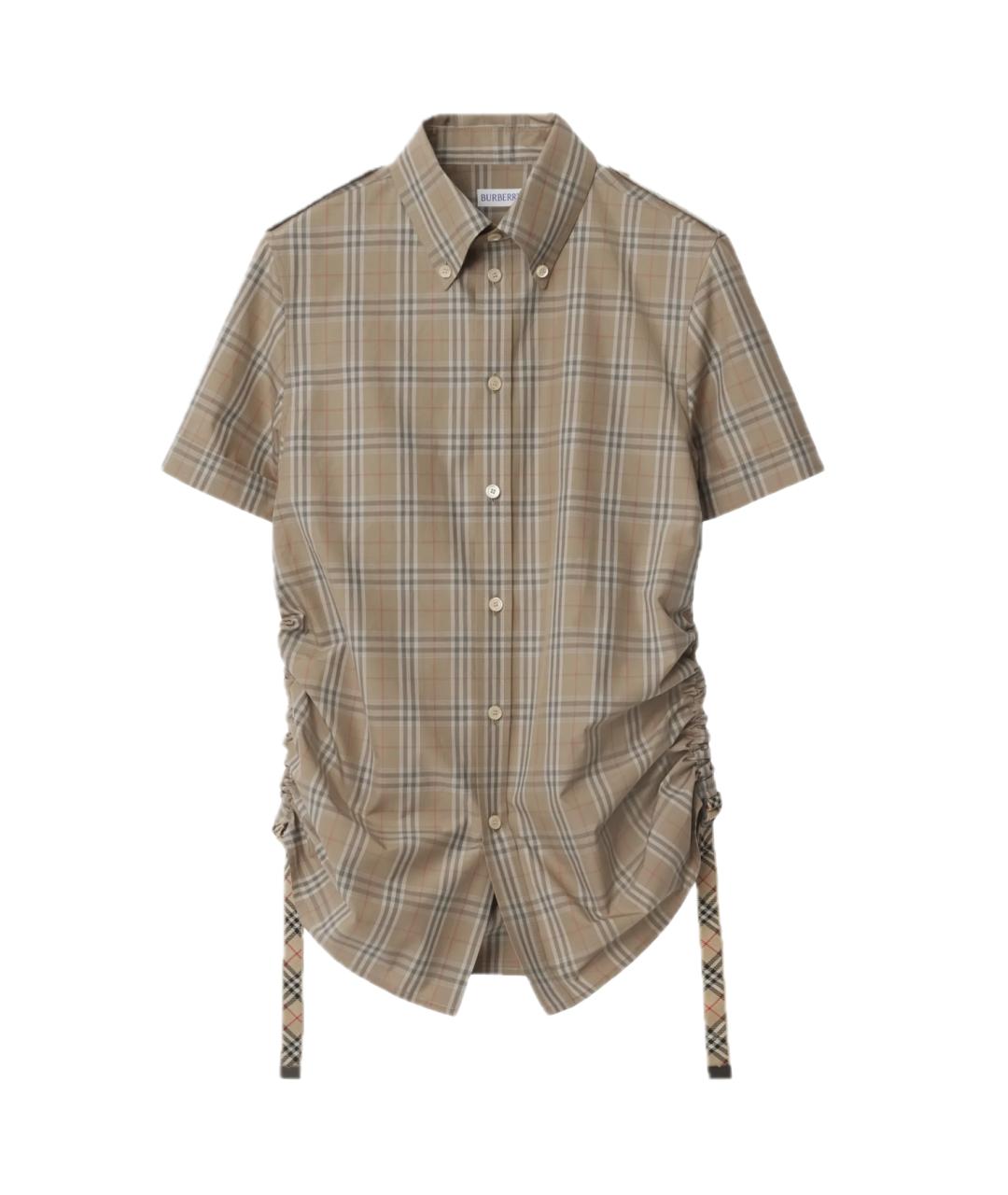 BURBERRY Коричневая хлопковая рубашка, фото 1
