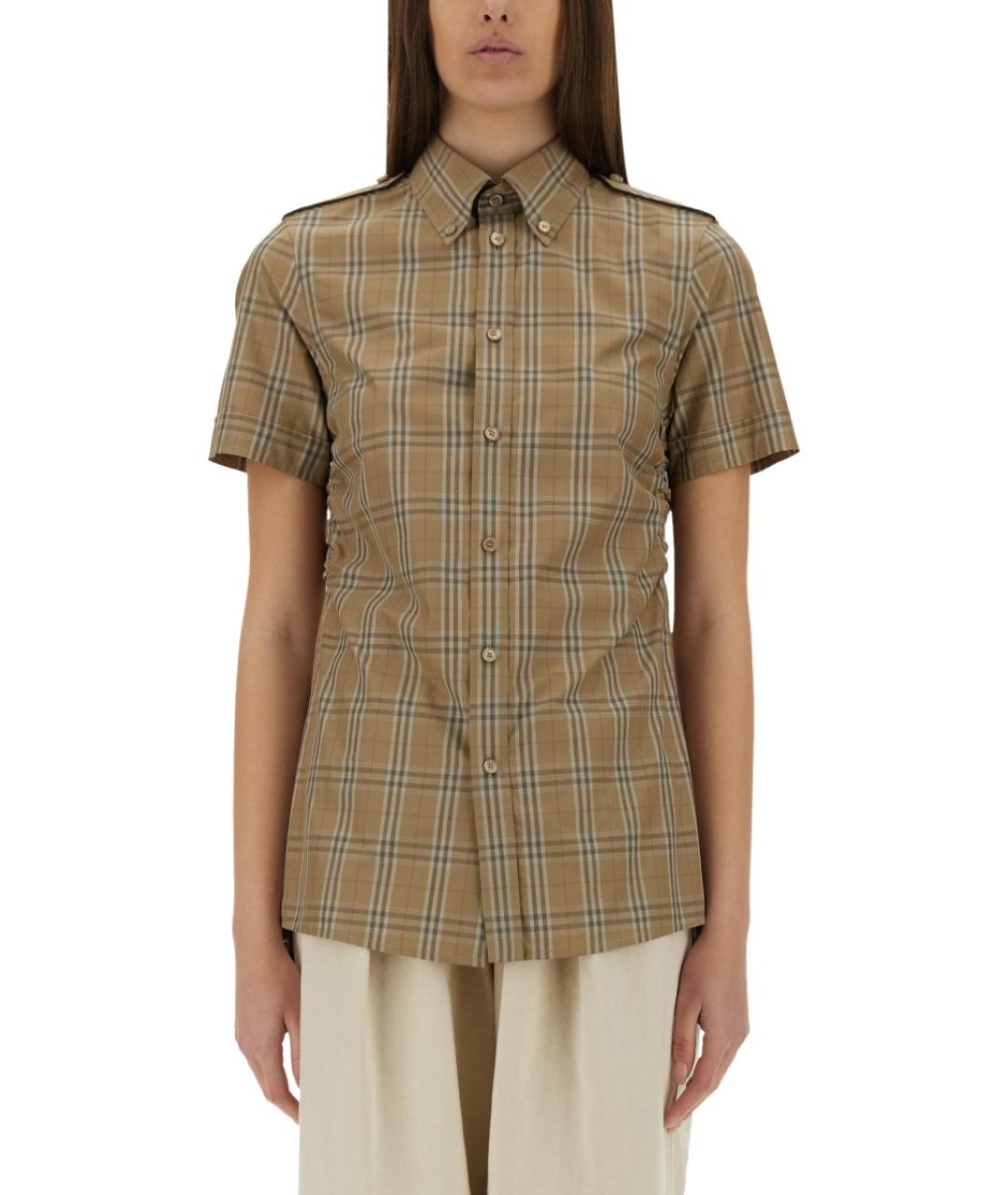 BURBERRY Коричневая хлопковая рубашка, фото 2