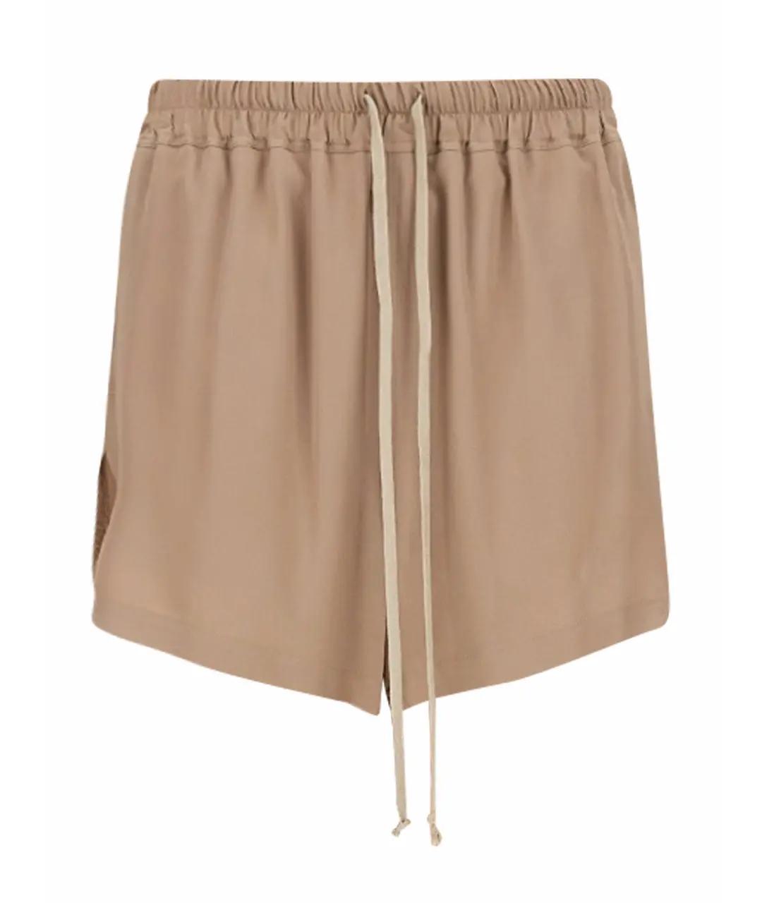RICK OWENS Бежевые ацетатные шорты, фото 1