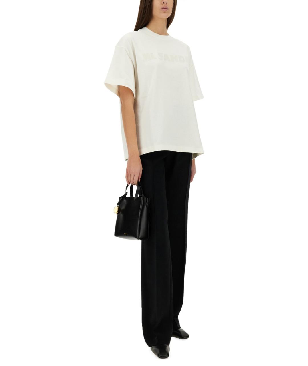 JIL SANDER Белая хлопковая футболка, фото 3