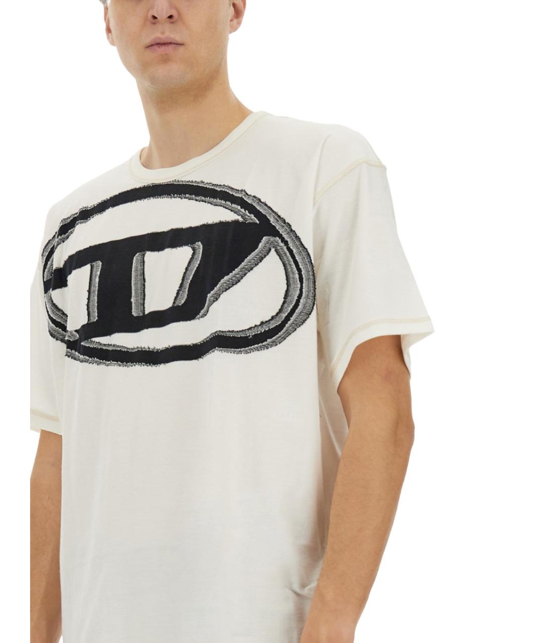 DIESEL Белая хлопковая футболка, фото 5