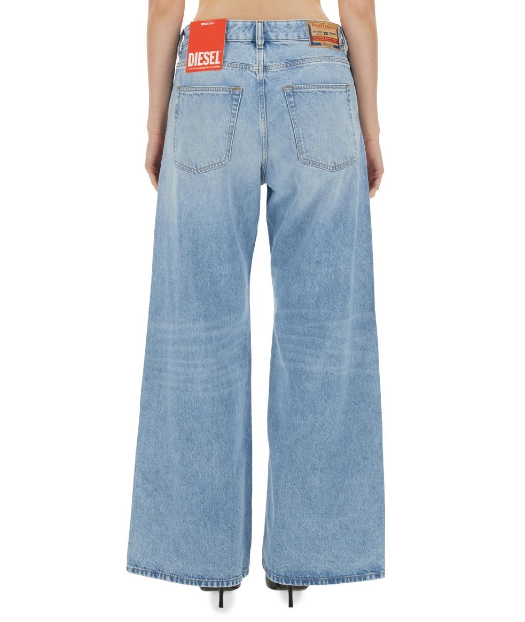 DIESEL Голубые хлопковые прямые джинсы, фото 4