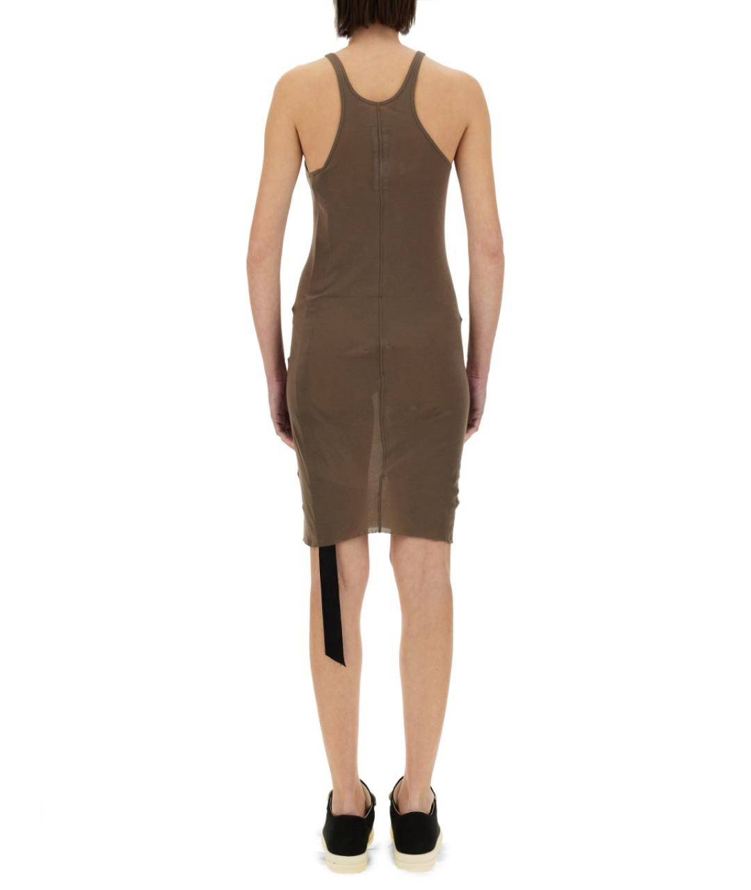 RICK OWENS DRKSHDW Бежевое хлопковое повседневное платье, фото 4