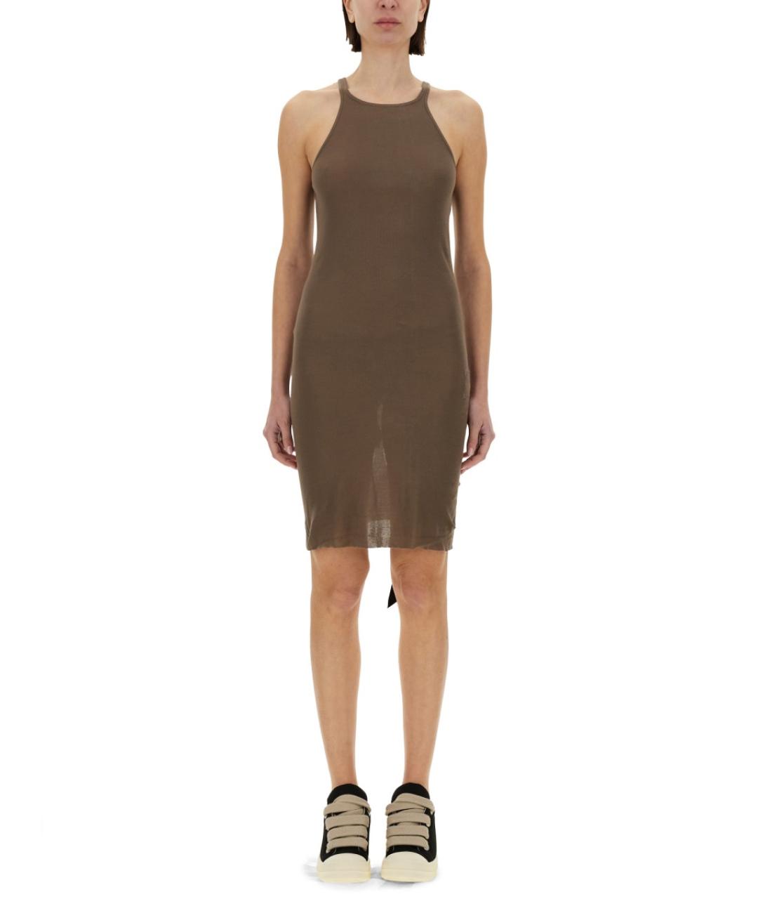 RICK OWENS DRKSHDW Бежевое хлопковое повседневное платье, фото 2