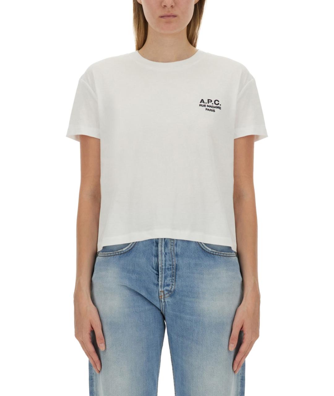 A.P.C. Белая хлопковая футболка, фото 2