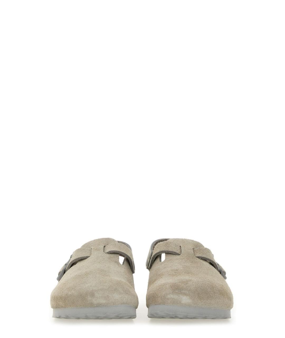 BIRKENSTOCK Бежевые замшевые сабо, фото 4