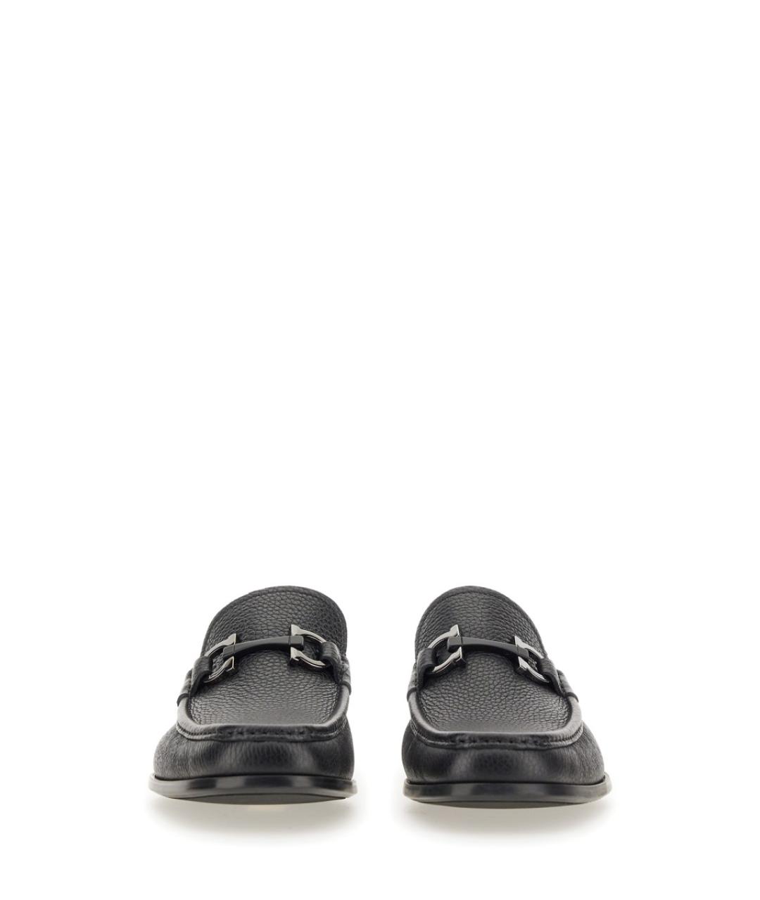 FERRAGAMO Черные кожаные лоферы, фото 2