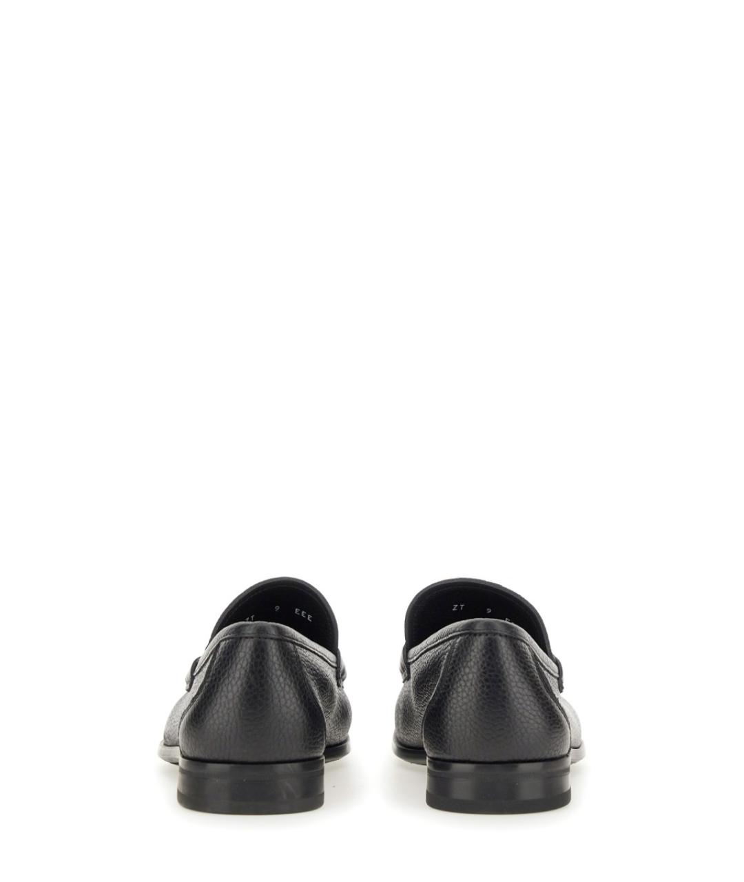 FERRAGAMO Черные кожаные лоферы, фото 4