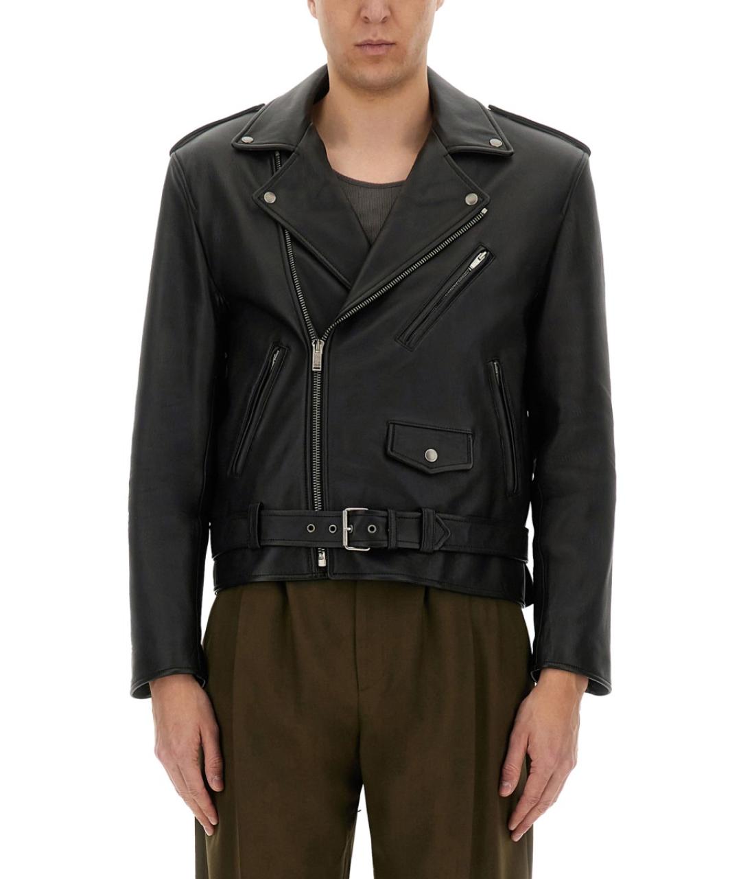 SAINT LAURENT Черная кожаная куртка, фото 2