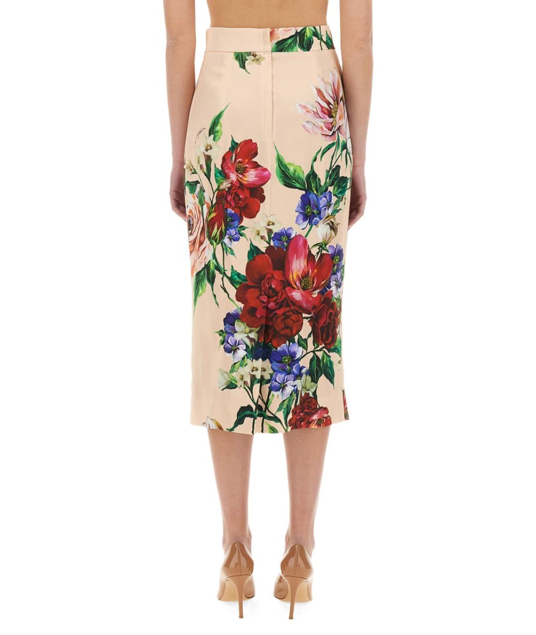 DOLCE&GABBANA Розовая вискозная юбка миди, фото 4