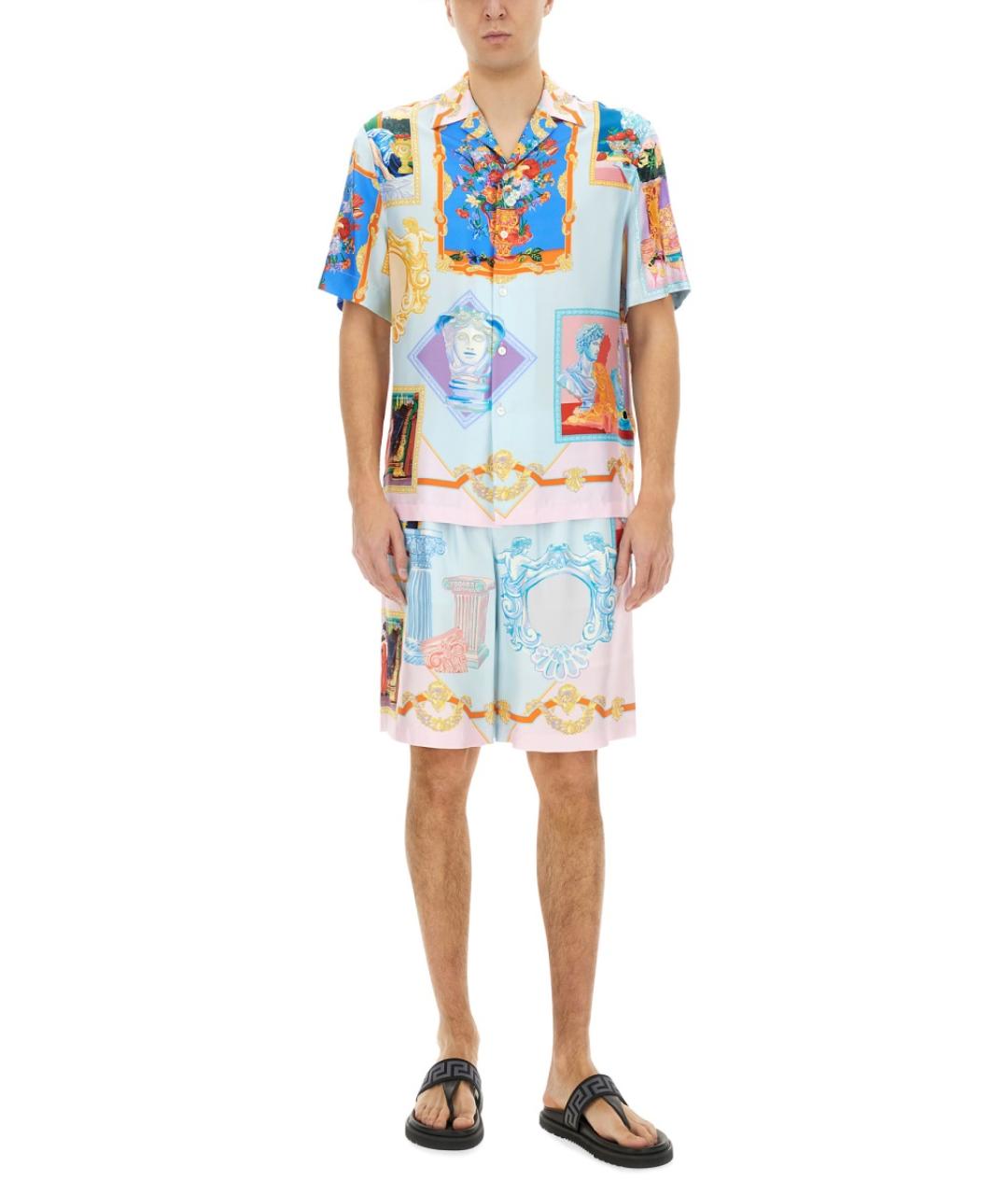 VERSACE Мульти шелковые шорты, фото 3