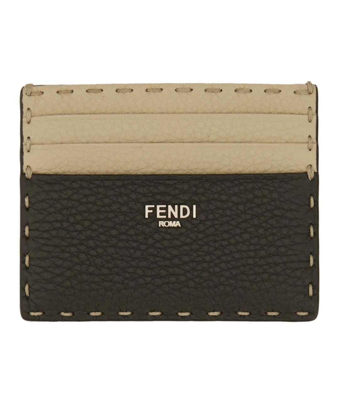 FENDI Коричневый кожаный кардхолдер, фото 1