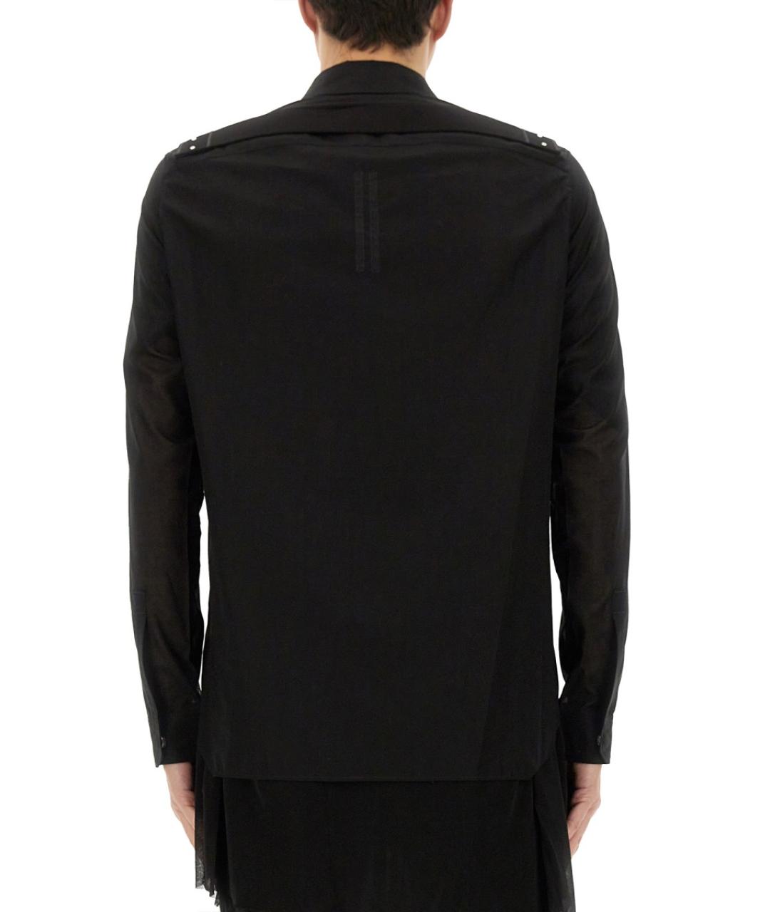 RICK OWENS Черная хлопковая кэжуал рубашка, фото 5