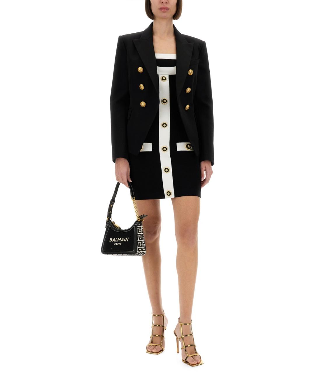 BALMAIN Черное вискозное повседневное платье, фото 3