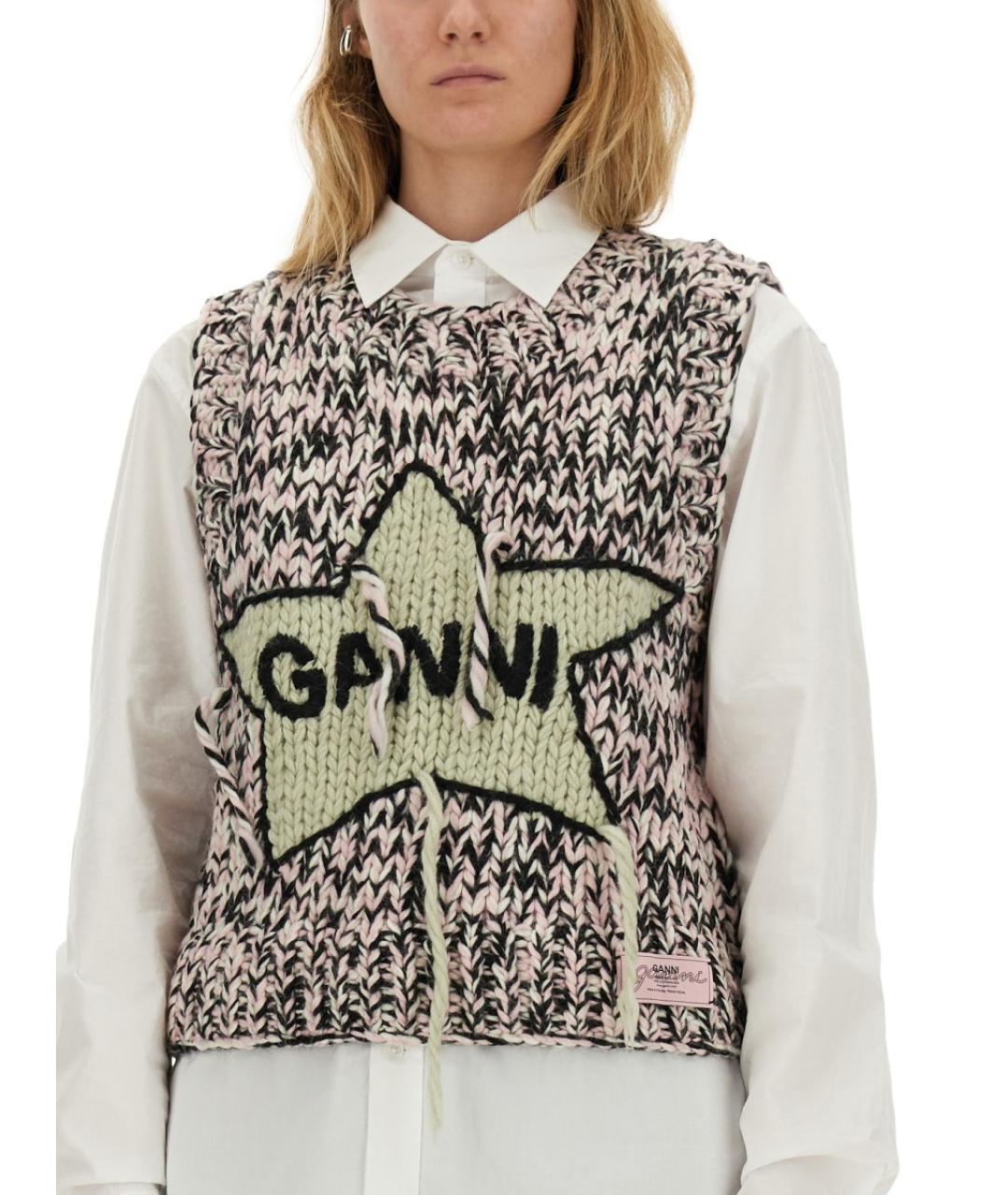 GANNI Мульти шерстяной жилет, фото 5