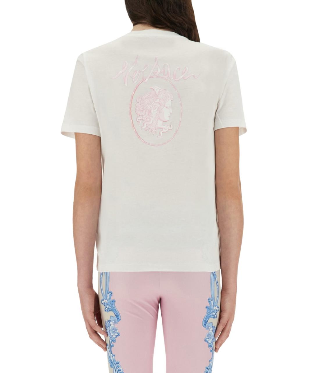 VERSACE Белая хлопковая футболка, фото 4
