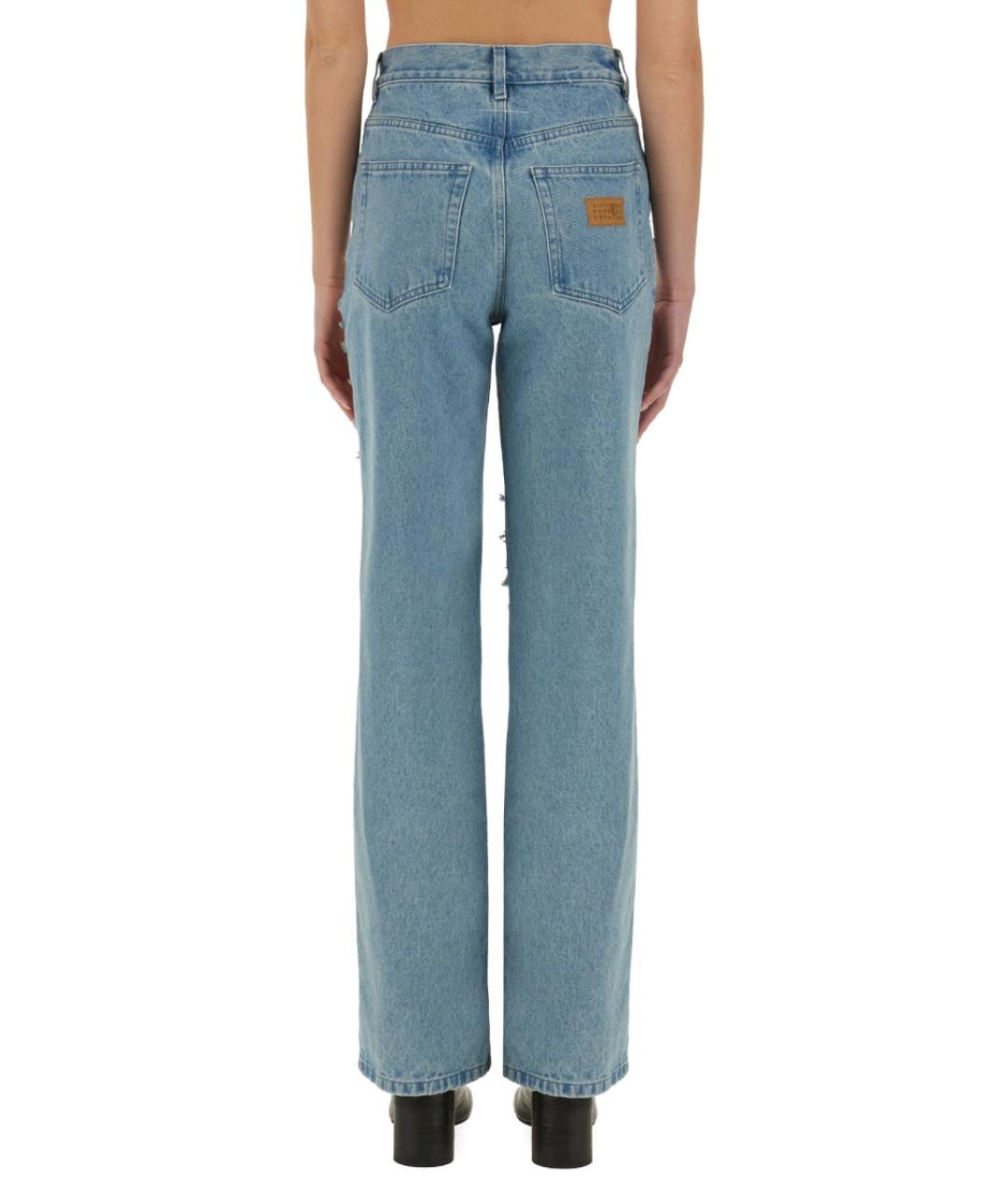 MM6 MAISON MARGIELA Синие хлопковые прямые джинсы, фото 4