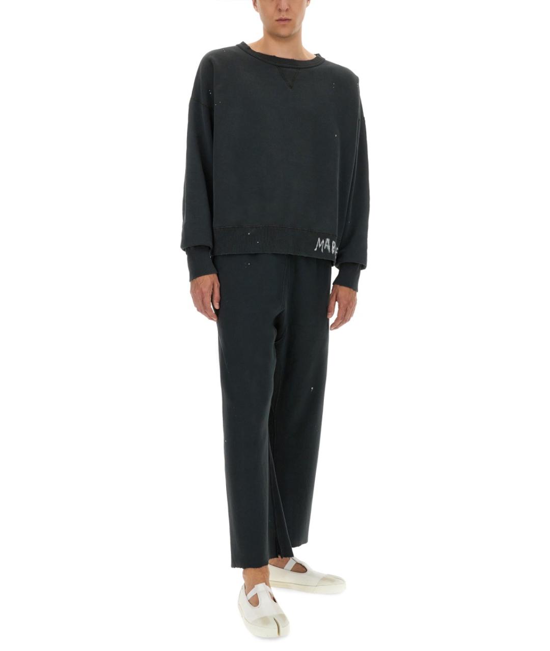 MAISON MARGIELA Черные хлопковые прямые брюки, фото 6
