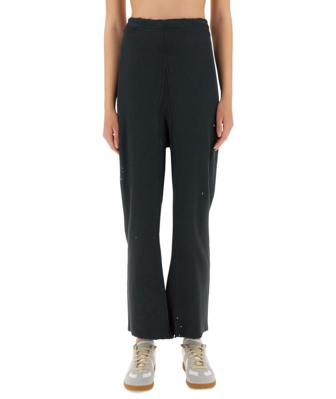 MAISON MARGIELA Черные хлопковые прямые брюки, фото 2