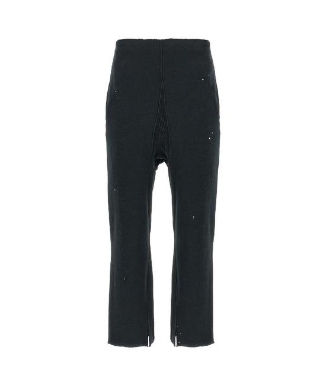 MAISON MARGIELA Черные хлопковые прямые брюки, фото 1
