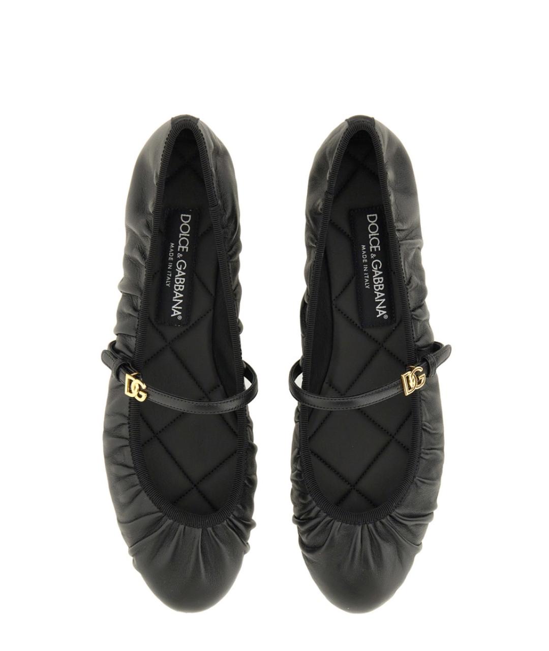 DOLCE&GABBANA Черные кожаные балетки, фото 3