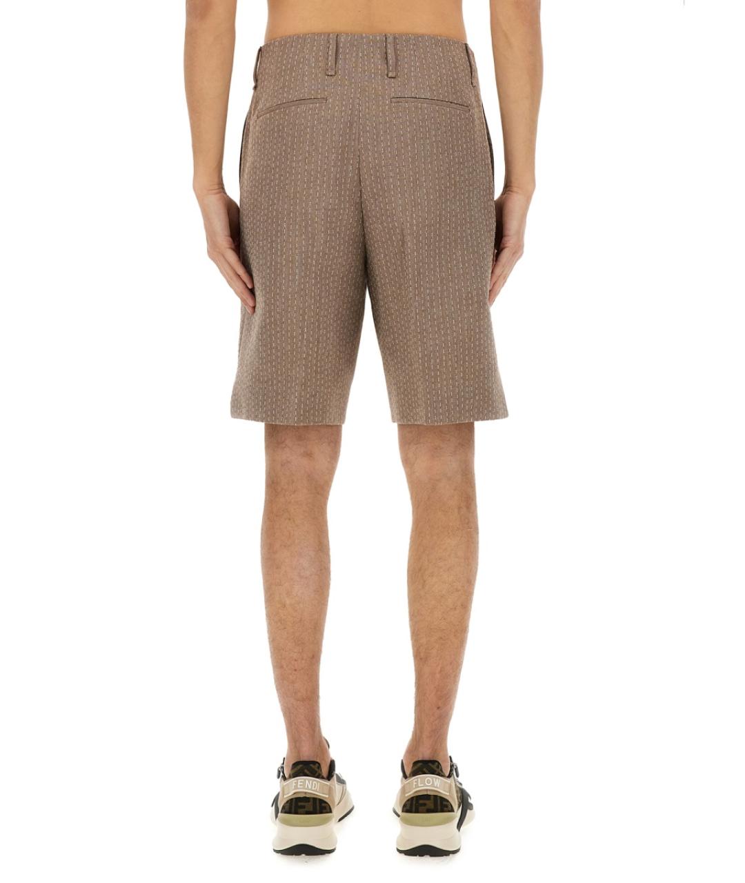 FENDI Бежевые шерстяные шорты, фото 3
