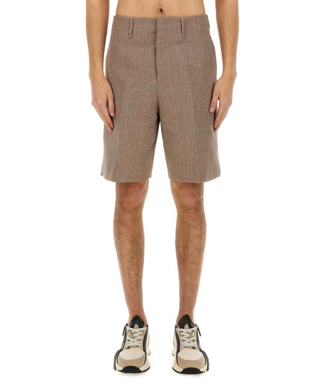 FENDI Бежевые шерстяные шорты, фото 1