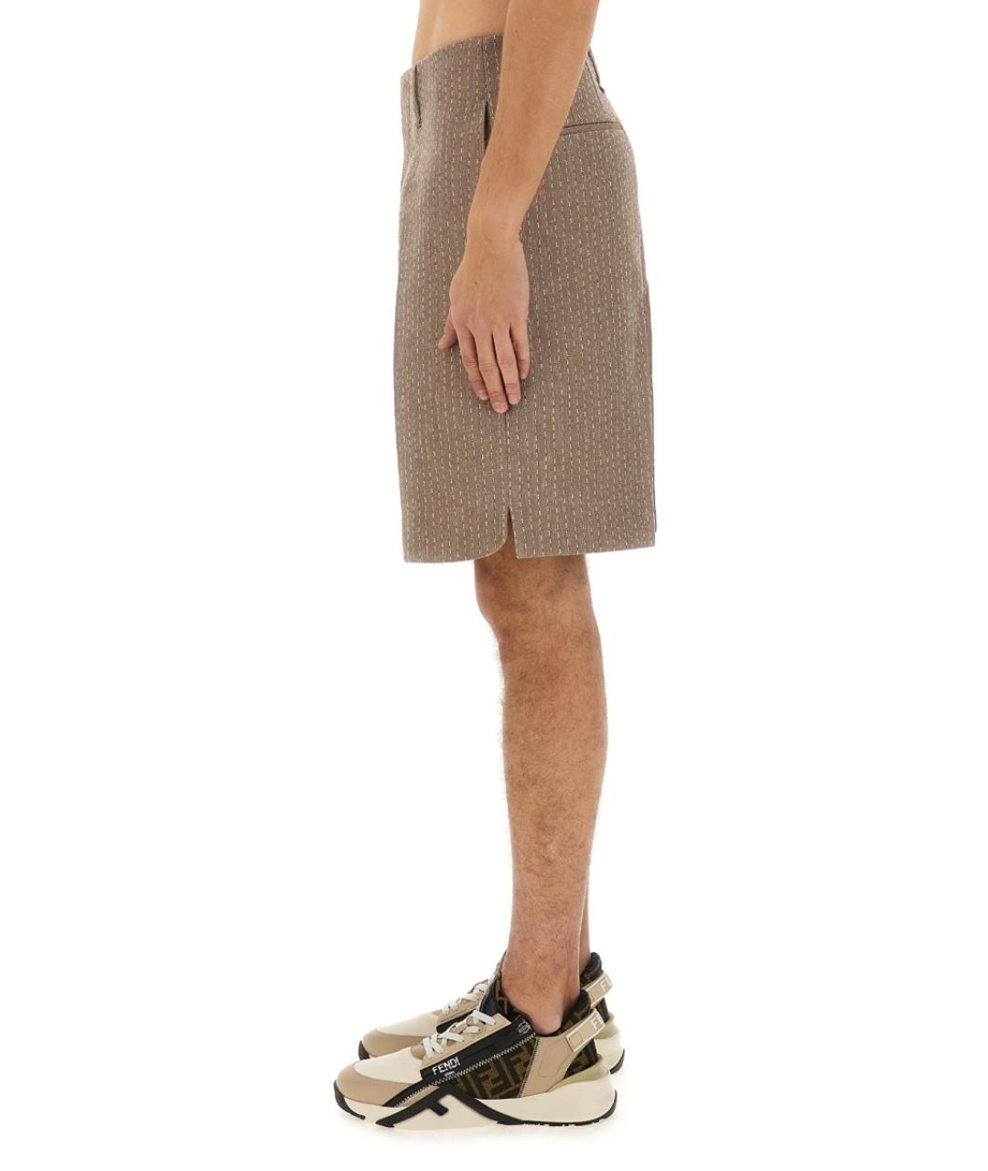 FENDI Бежевые шерстяные шорты, фото 2