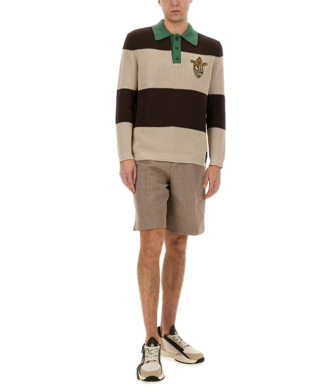 FENDI Бежевые шерстяные шорты, фото 4