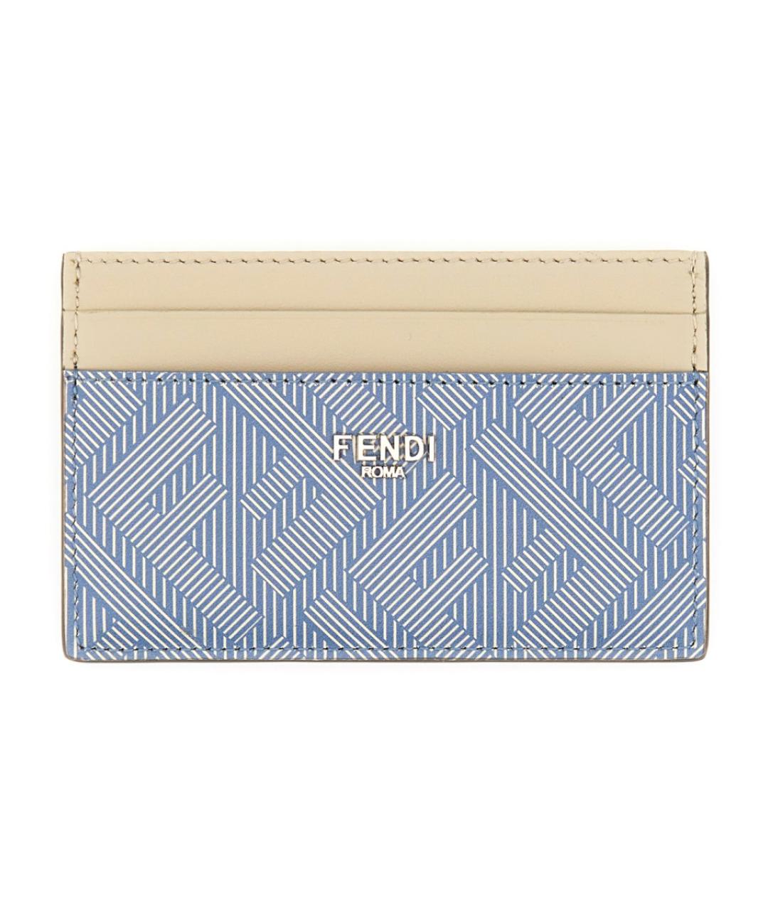 FENDI Голубой кожаный кардхолдер, фото 1