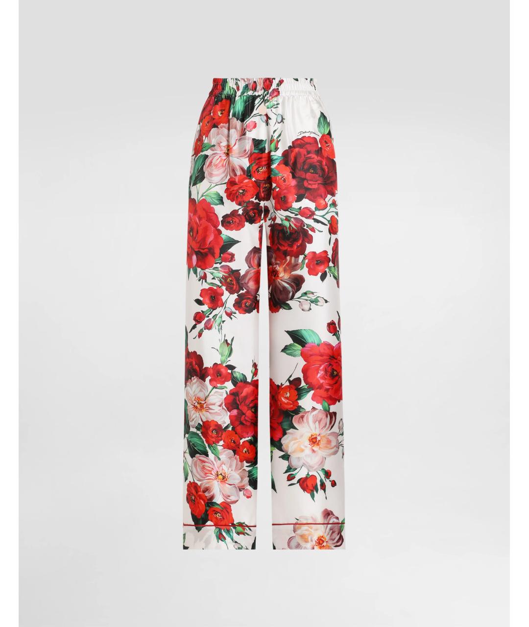 DOLCE&GABBANA Мульти шелковые прямые брюки, фото 6