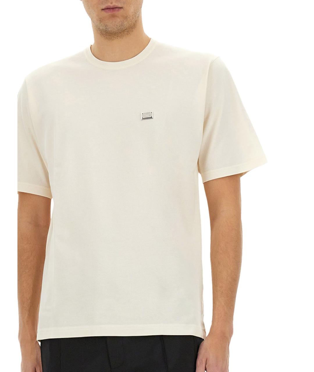 DOLCE&GABBANA Белая хлопковая футболка, фото 5