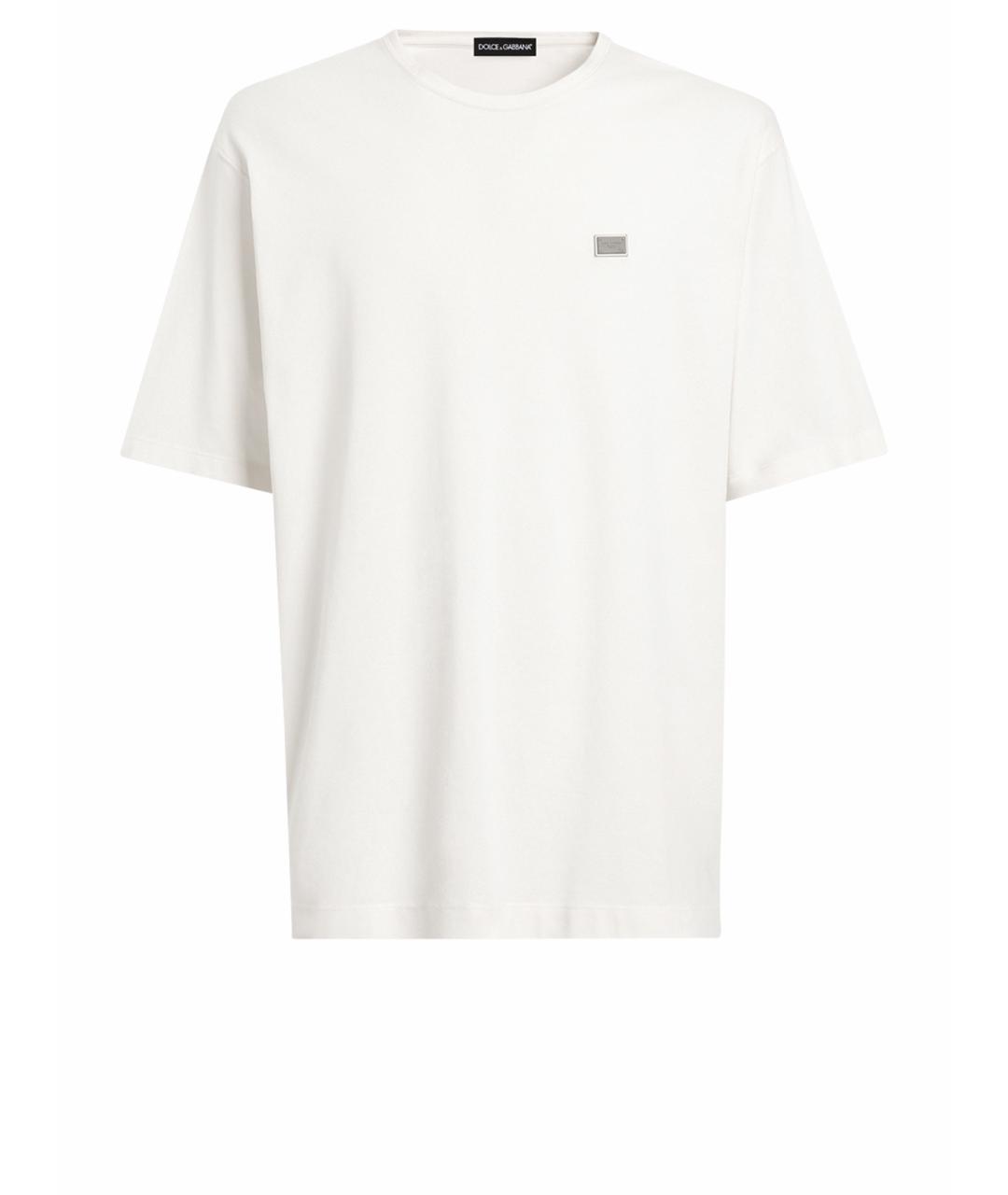 DOLCE&GABBANA Белая хлопковая футболка, фото 1