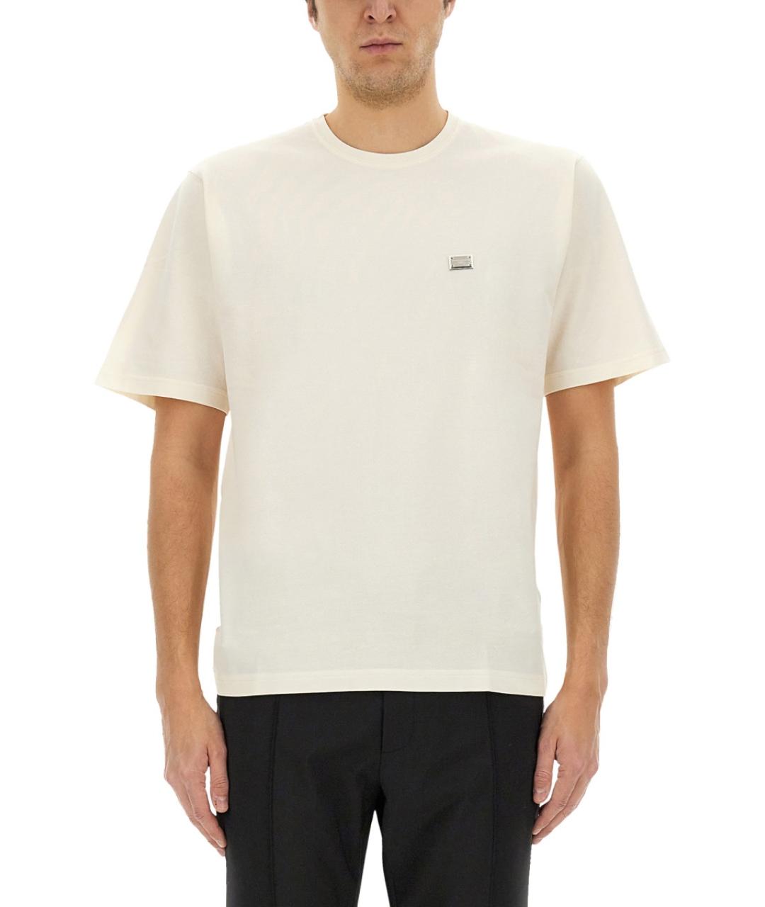 DOLCE&GABBANA Белая хлопковая футболка, фото 2