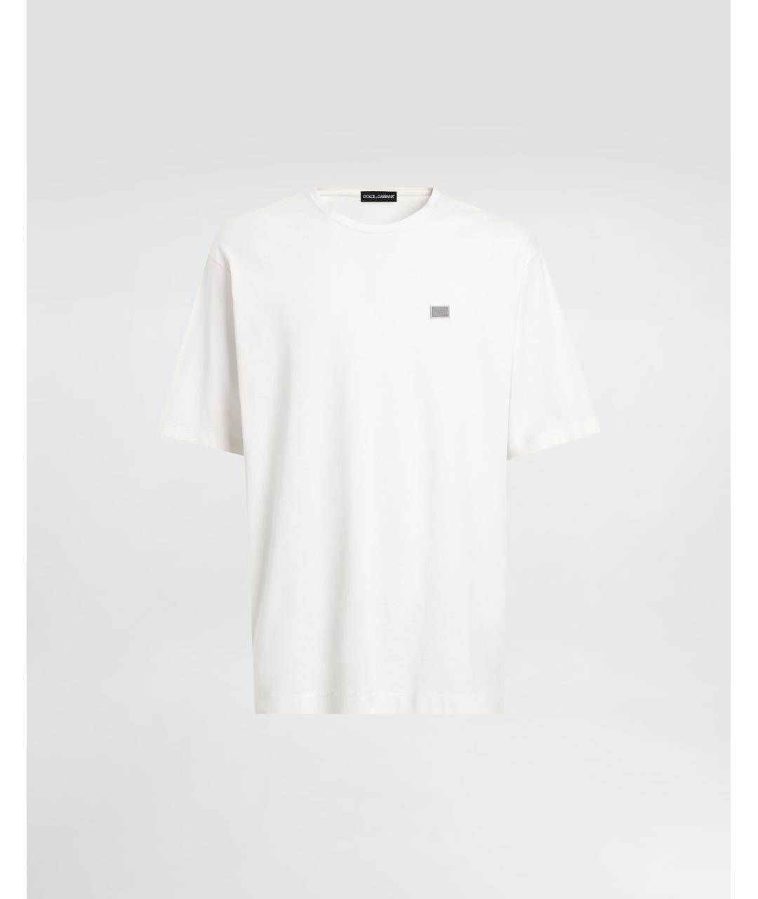 DOLCE&GABBANA Белая хлопковая футболка, фото 6