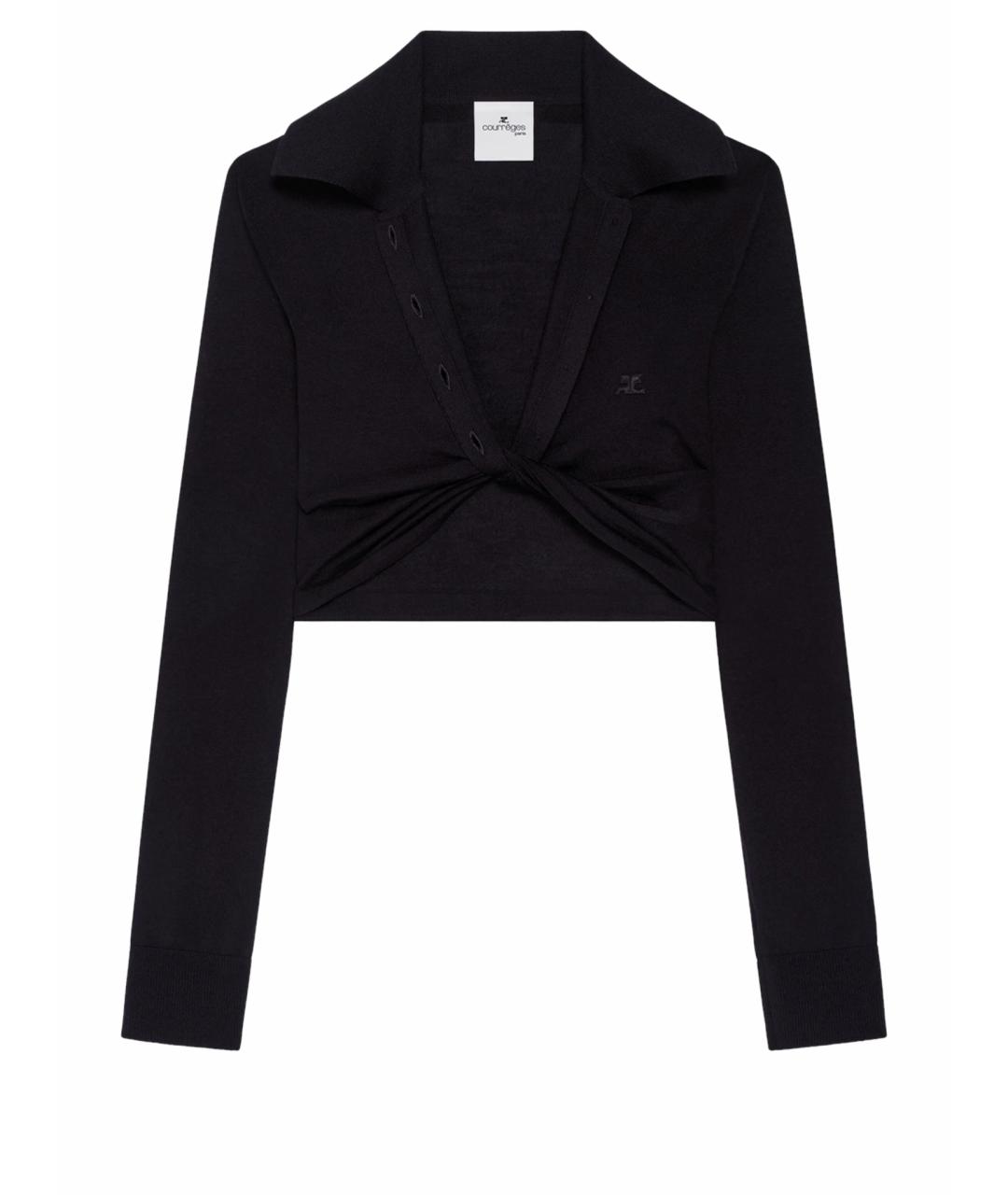 COURREGES Черная хлопковая футболка, фото 1