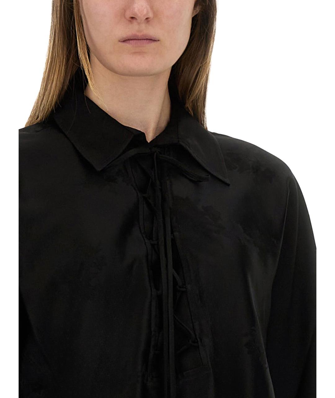 GANNI Черная ацетатная рубашка, фото 4