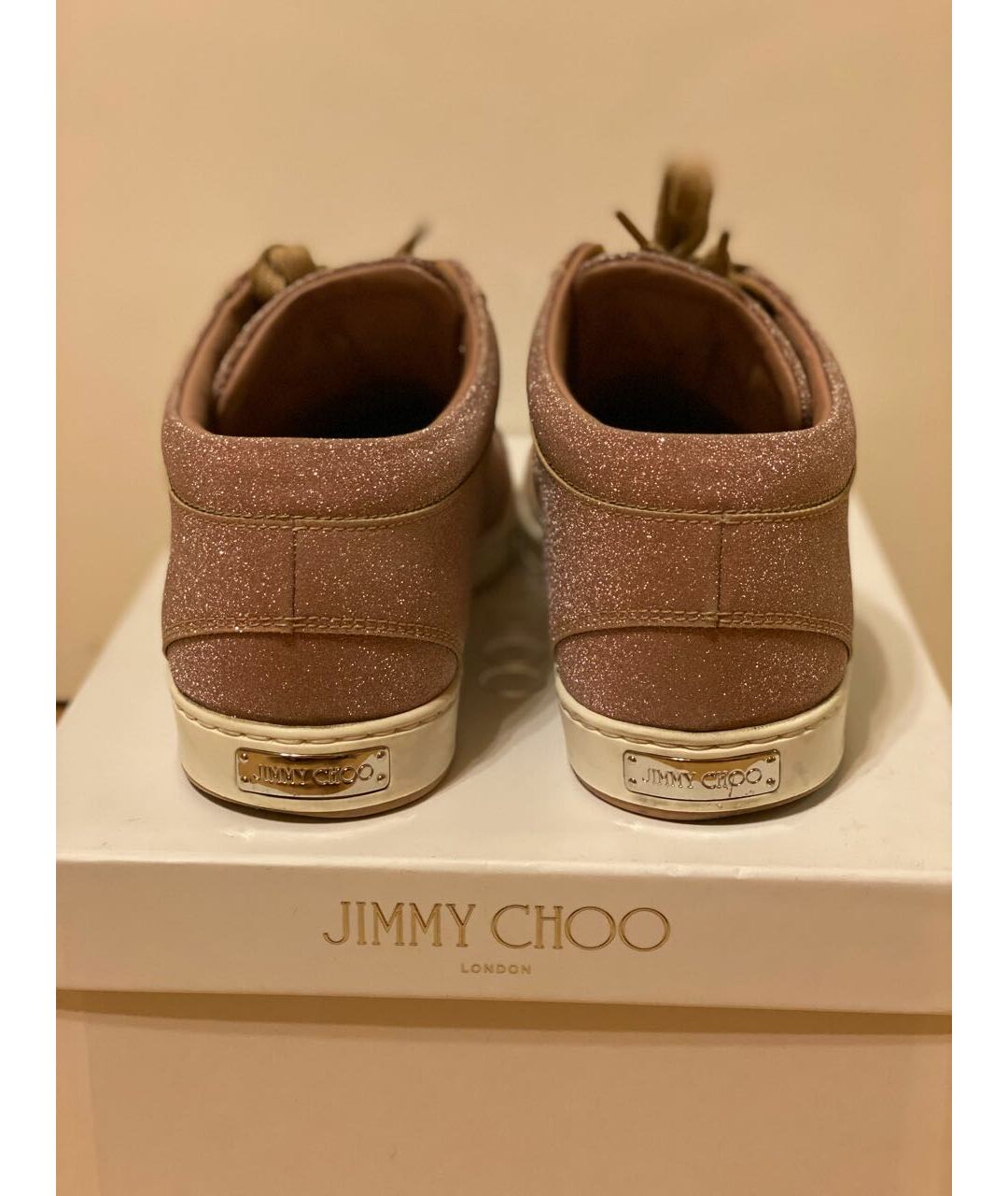 JIMMY CHOO Розовые текстильные кеды, фото 4