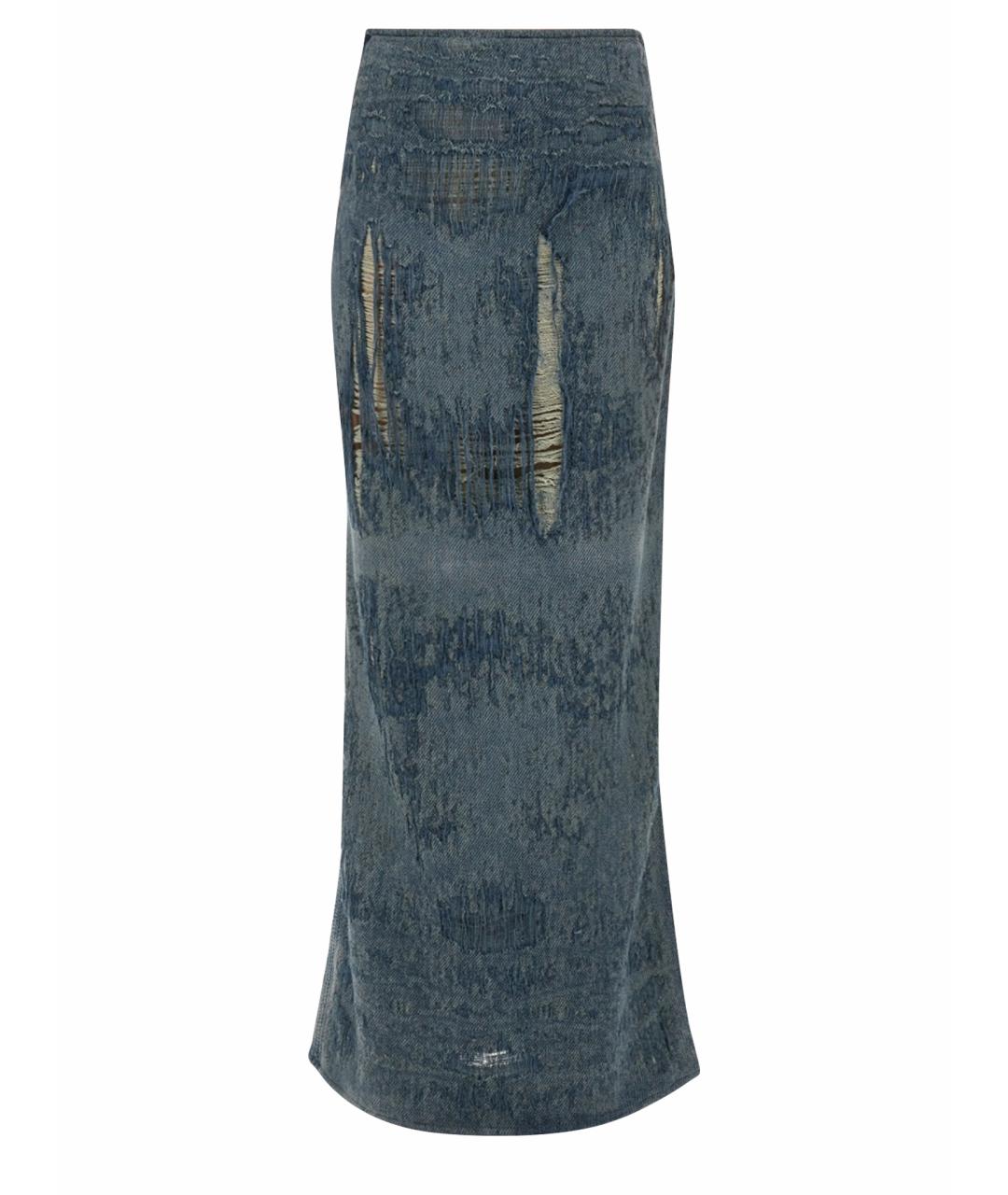 DIESEL Синяя хлопковая юбка макси, фото 1