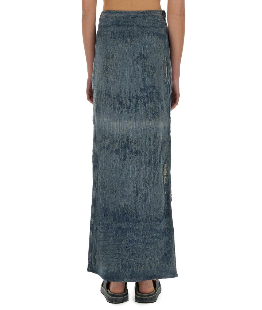 DIESEL Синяя хлопковая юбка макси, фото 3