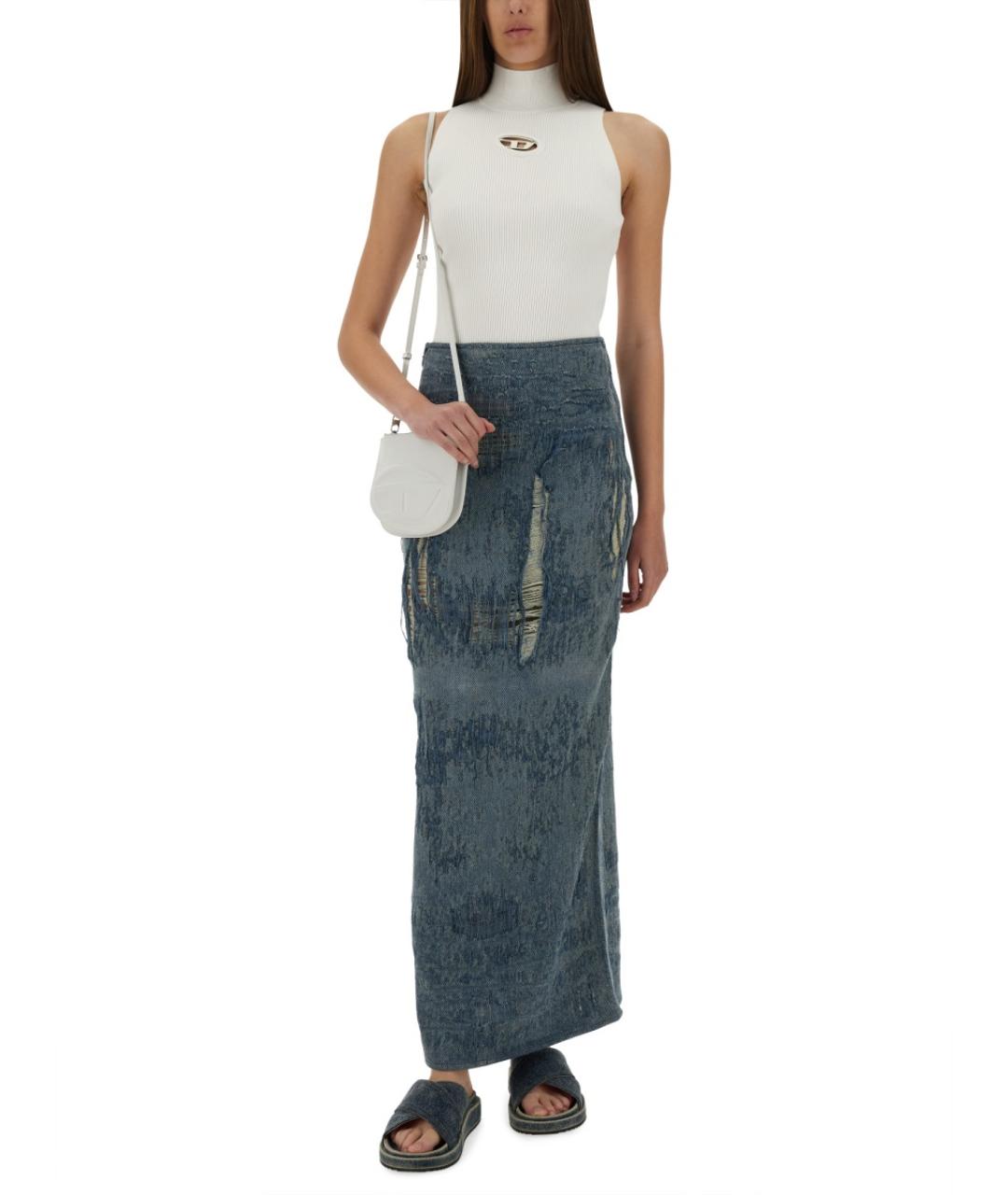 DIESEL Синяя хлопковая юбка макси, фото 2