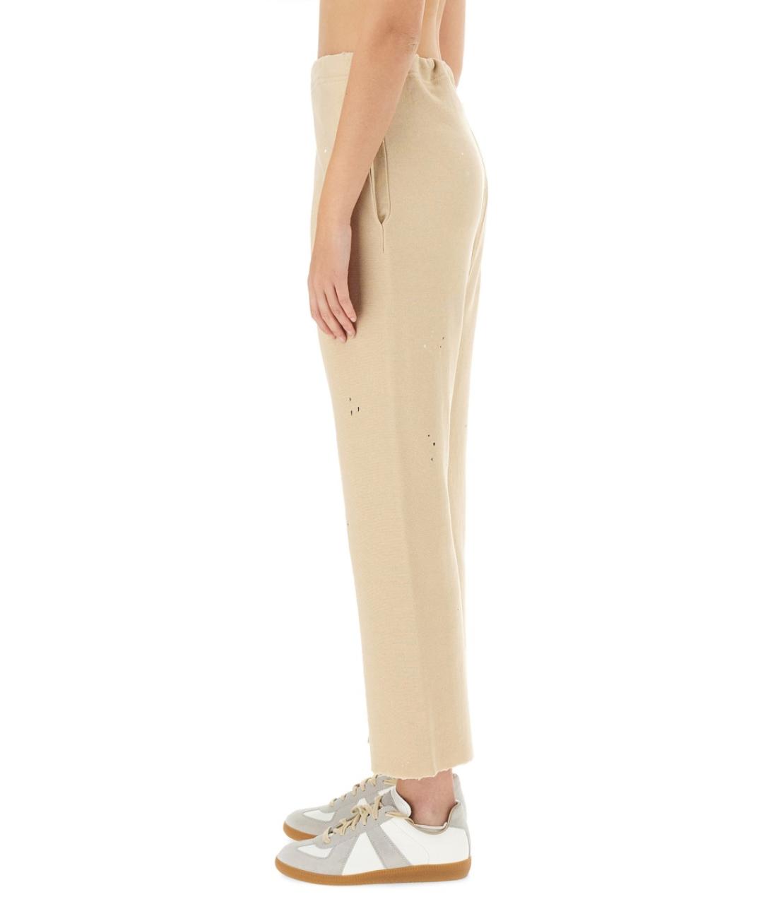 MAISON MARGIELA Бежевые хлопковые прямые брюки, фото 5