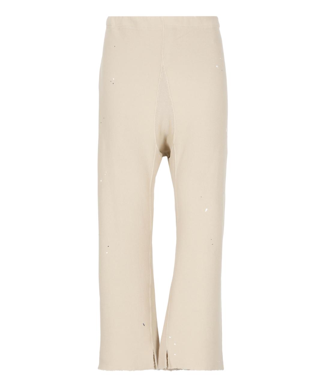 MAISON MARGIELA Бежевые хлопковые прямые брюки, фото 1